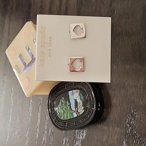 Kate Spade Silver Hole Punch Spade Earrings